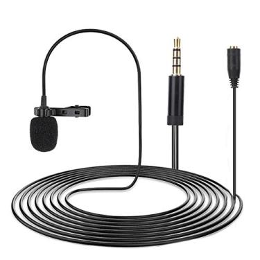 Imagem de Redxiao Compacthone Prático Microfone Lavalier Clip Preto para computadores, câmeras, entrevistas androadcasts