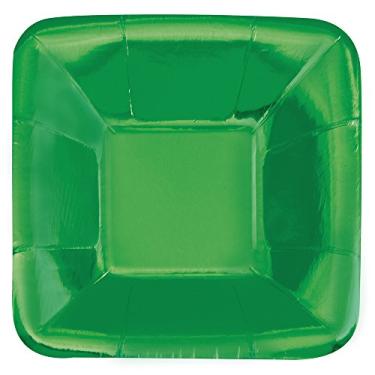 Imagem de Unique Prato de aperitivo de papel quadrado verde para louça, 12,7 cm, 8 unidades, 12,7 cm