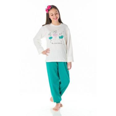 Imagem de Pijama Moletinho Peluciado Feminino Juvenil - Bailarina- Off White - D