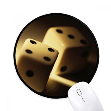 Imagem de DIYthinker Dados pontos de jogo foto mouse pad desktop escritório tapete redondo para computador