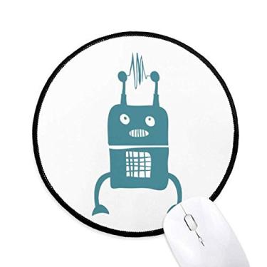 Imagem de DIYthinker Tapete de mouse robô universo e alienígena desktop escritório tapete redondo para computador