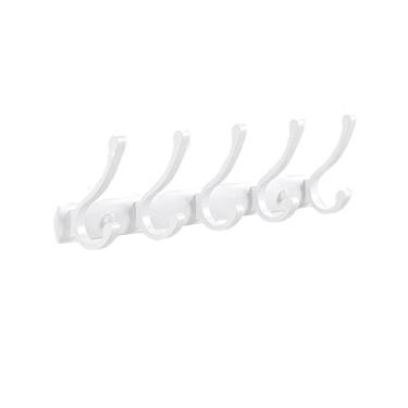 Imagem de KIZQYN Ganchos de casaco suporte de parede, resistente, gancho de parede, trilhos de gancho de casaco de metal, para casacos, chapéus, toalhas, bolsas, roupões, entrada de banheiro cabide de parede