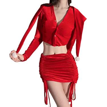 Imagem de Temptshow Women's Christmas Lingerie Cosplay Anime Nightdress Sexy Bra Underwear (red2)