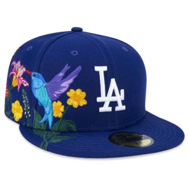 Imagem de Bone New Era 59Fifty Los Angeles Dodgers Blooming Dark Blue Fitted Aba