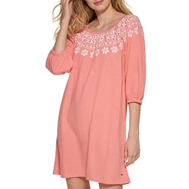 Imagem de Tommy Hilfiger Vestido feminino casual bordado ombro a ombro, Florescendo, G