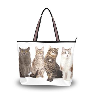 Imagem de Bolsa de ombro My Daily feminina divertida e fofa bolsa de gato, Multi, Large