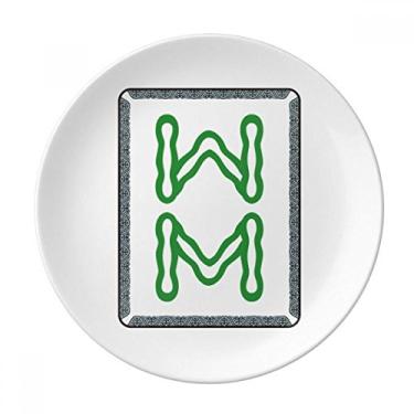 Imagem de Mahjong Bambu Bar 8 azulejos Padrão Placa Decorativa Porcelana Salver Prato de Jantar