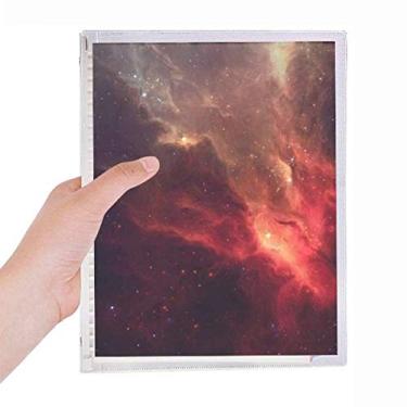 Imagem de Caderno com estampa de ilustração do universo da nebulosa vermelha brilhante, folha solta, diário recarregável, papelaria