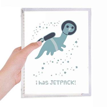 Imagem de Caderno espacial, universo e alienígena, diário de folhas soltas recarregável, papelaria