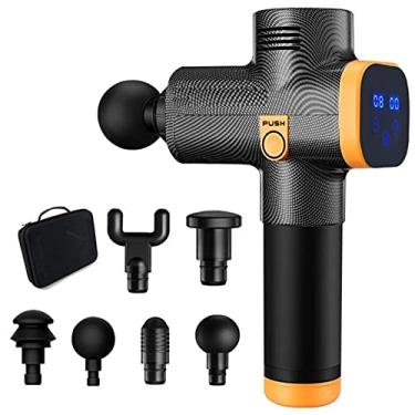 Imagem de Massageador by TEX Phoenix A2 Gun Pistola Fisioterapia Profissional - opção Carbon Gold 6 Ponteiras