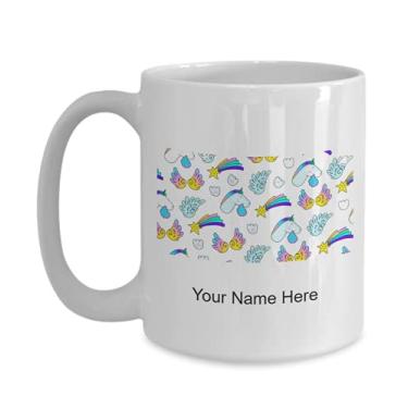Imagem de Caneca personalizada de unicórnios-estrela, copo de café unicórnios-estrela, ideia de presente de unicórnios-estrela, caneca personalizada de unicórnios-estrela, caneca de café de 445 ml