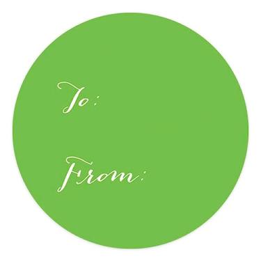 Imagem de Etiquetas de presente da Andaz Press Circle, Kiwi Green Whimsical, 1