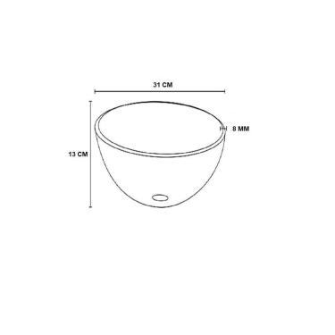 Imagem de Cuba De Vidro Redonda 30Cm Preto Fosco
