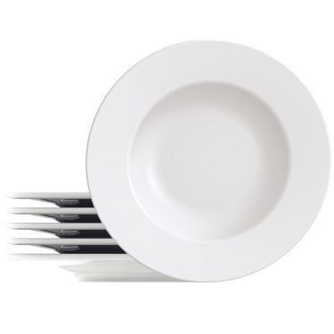 Imagem de Conjunto com 6 Pratos Rasos Tramontina Maria Augusta em Porcelana 28 cm - Branco