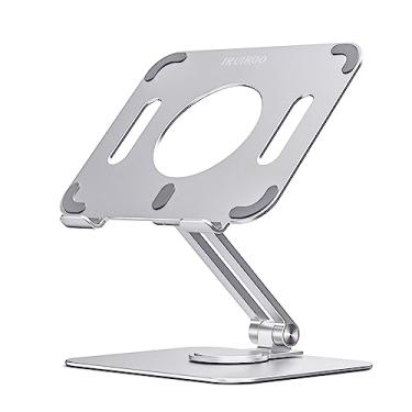 Imagem de Iruihoo Suporte de para tablet ajustável, iPad suportes de celular telefone,dobrável liga de alumínio suportes e suportes para mesa compatível 4-13" tablets Prata