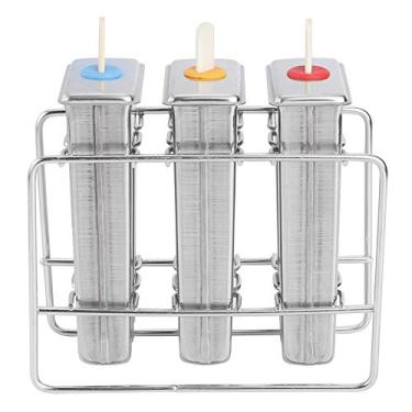 Imagem de Molde Em Aço Inoxidável 304 Kit de Ferramentas Pincel para Sorvete Com Máquina de picolé Conjunto de Máquina de picolé Molde para Brioche (3 slots duplos de cabeça chata +