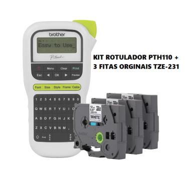 Imagem de Rotulador Brother Pth-110 + 3 Fitas Tz 231 12Mm