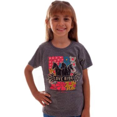 Imagem de Camiseta T-Shirt Infantil Menina Chumbo Paete Cavalo Ox Horn Lançament
