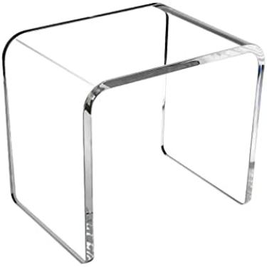 Imagem de Banquinho Pequeno Baixo Acrílico Transparente Banheiro Chuveiro Banquinho Antiderrapante Confortável Mudança Sapatos Maquiagem Assento Para Sala De Estar Quarto Casa,16,7 × 11 × 15,7 Polegadas,YUY