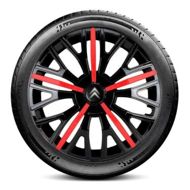 Imagem de Calota 4510 Citroen Aro 14 Preta Vermel Triton Escolha carro