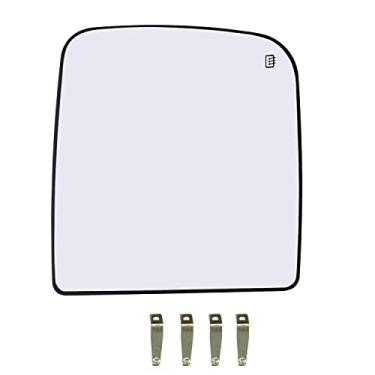 Imagem de GSRECY Compatível com Dodge Ram 1500 2500 3500 2010-2020 Vidro retrovisor do lado esquerdo do motorista, espelho de reboque com parte superior aquecida do lado do motorista com suporte (parte superior esquerda)