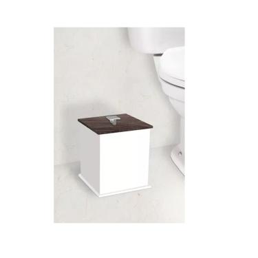 Imagem de Lixeira Quadrada Branco/Amendoa - Fabribam