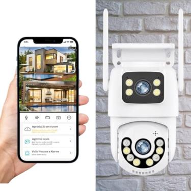 Imagem de Wifi Smart Camera, Câmera De Segurança Lente Dupla Icsee Ip66 Wi-fi 360° Sensor