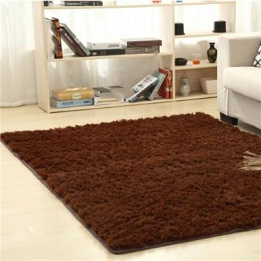 Imagem de Tapetes de área ultra macios quadrados tapetes macios para o quarto sala de estar tapete desgrenhado decoração de casa, café, 50x80cm