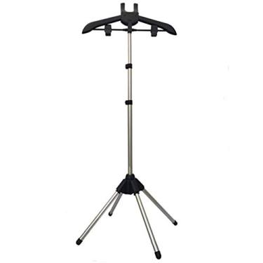 Imagem de Cabide de roupa/prateleira de secagem/suporte portátil para vaporizador/suporte de vaporizador de tecido/suporte para calças/cabide dobrável telescópico/acessórios para vaporizador de roupas (preto)