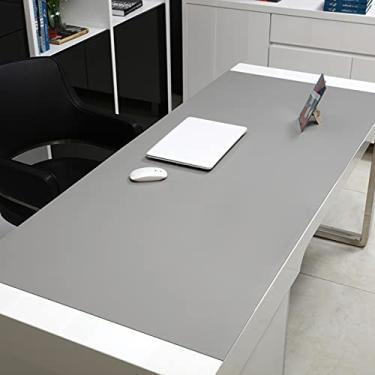 Imagem de Mouse pad antiderrapante multifuncional ergonômico para mesa de jogos para teclado e mouse, almofada grande de couro PU, mouse pad expandido - cinza. 120 x 70 cm (47 x 28 polegadas)