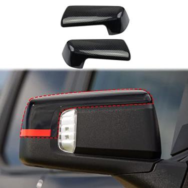 Imagem de Guarnição de moldagem de capa de espelho retrovisor lateral padrão de fibra de carbono para Chevy Silverado 1500/GMC Sierra 1500 2019-2022