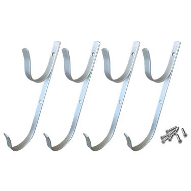 Imagem de ATIE PoolSupplyTown Cabides de alumínio para piscina para postes telescópicos, escumadeira de folhas, escovas, mangueira de vácuo, ferramentas de jardim - conjunto de 4 peças