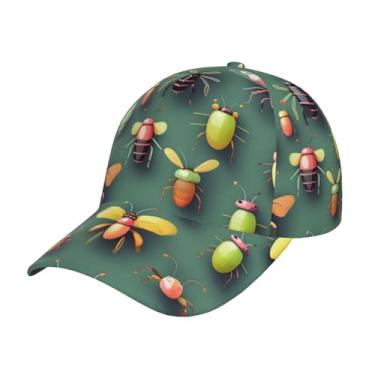 Imagem de Boné de beisebol sarja boné ajustável tamanho baixo chapéu para homens mulheres insetos Atlas preto, Preto, One Size-Large