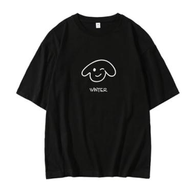 Imagem de Camiseta Aespa Concert My Synk estampada com desenho animado algodão gola redonda manga curta, Inverno preto, GG