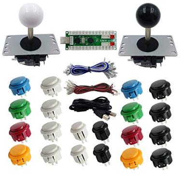 Imagem de SJ@JX Arcade DIY Kit 2 Player Arcade Controller USB Encoder Zero Delay Arcade Joystick Button Retropie Raspberry Pi MAME Jamma