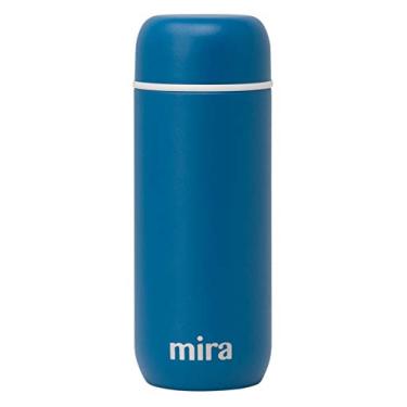 Imagem de MIRA Frasco térmico fino de 200 ml para bebidas quentes e frias - Garrafa de água de aço inoxidável à prova de vazamento - Tamanho compacto perfeito - Jeans