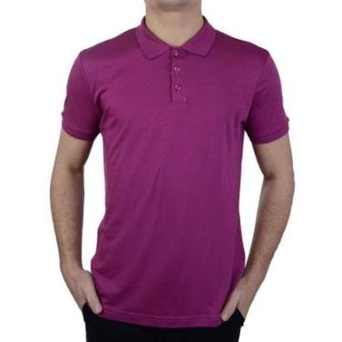 Imagem de Camisa Polo Masculina Lado Avesso Algodão Pima Roxo - LH164-Masculino