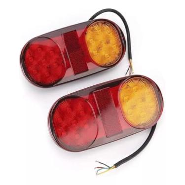 Imagem de Par de Lanternas LED Vermelhas e Amarelas para Carretinha, Carreta, Jet Ski, Barco ou Lancha 12V 24V