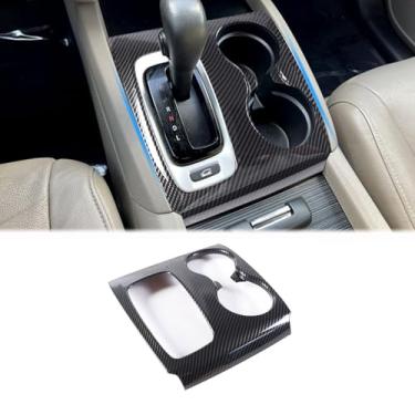 Imagem de Heutamo Capa de painel de suporte de copo de câmbio de marchas para console central compatível com Honda Pilot 2016-2022 capa de acabamento de painel de câmbio acessório de suporte de copo (padrão de
