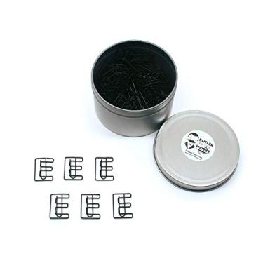 Imagem de Butler in the Home A-Z letra do alfabeto ou número 0-9 - 100 clipes de papel colorido preto para iniciais ou data de nascimento, Preto, Letter E