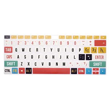 Imagem de HRH Capa protetora ultrafina de silicone macio para teclado Huawei MateBook X Pro 35.3 cm (versão 2018) para MateBook 35.6 cm 2019 X PRO película protetora, fonte grande criativa arco-íris