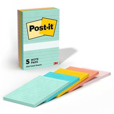 Imagem de Notas adesivas Post-it 660-5PK-AST, 10 x 15 cm pacote com 5 blocos
