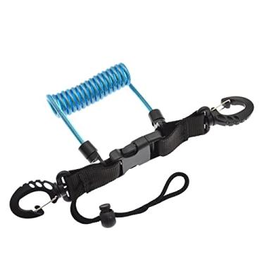 Imagem de Cabo de Bobina Espiral, Trela de Segurança da Câmera, Fivela de Liberação Rápida, Bobina de TPU para Mergulho (Azul)