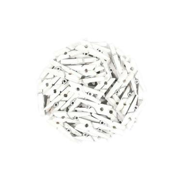 Imagem de Kit Mini Prendedor Pregador Em Madeira 2,5 Cm Branco 100 Un