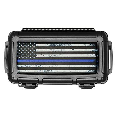 Imagem de Cigar Caddy Umidor de charuto de viagem à prova d'água para 5 charutos, série First Responders, linha azul
