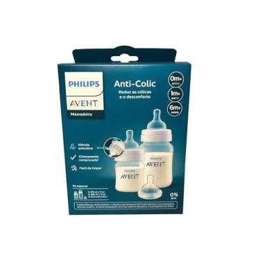 Imagem de Kit Duplo Mamadeira Anti-Colic Philips Avent Transparente SCY119/03 125ml + 260ml + Bico extra 6m+