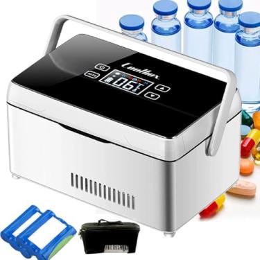 Imagem de Refrigerador portátil para medicamentos de insulina Refrigerador de insulina para medicamentos de viagem Cooler Reefer Container para viagens com display LCD - Mantenha a insulina na tempera