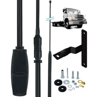 Imagem de Antena Px Bobinada Black Argentina 1,70m Mb Bicudo Suporte Dianteiro L