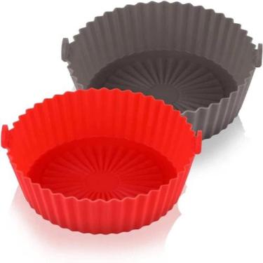 Imagem de Kit 2 Protetores de Air Fryer Silicone Reutilizável Resistente Sortido