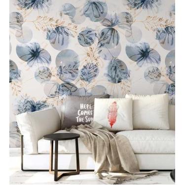 Imagem de Papel De parede contemporâneo Com Desenho Em Flores E trigos - PAPEL E